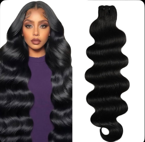 ZURII PRIVÉ natural black body wave human hair three-bundle set