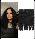 ZURII PRIVÉ natural black messy curly human hair three-bundle set